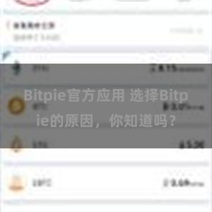 Bitpie官方应用 选择Bitpie的原因，你知道吗？