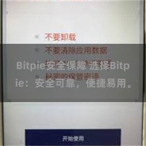Bitpie安全保障 选择Bitpie：安全可靠，便捷易用。